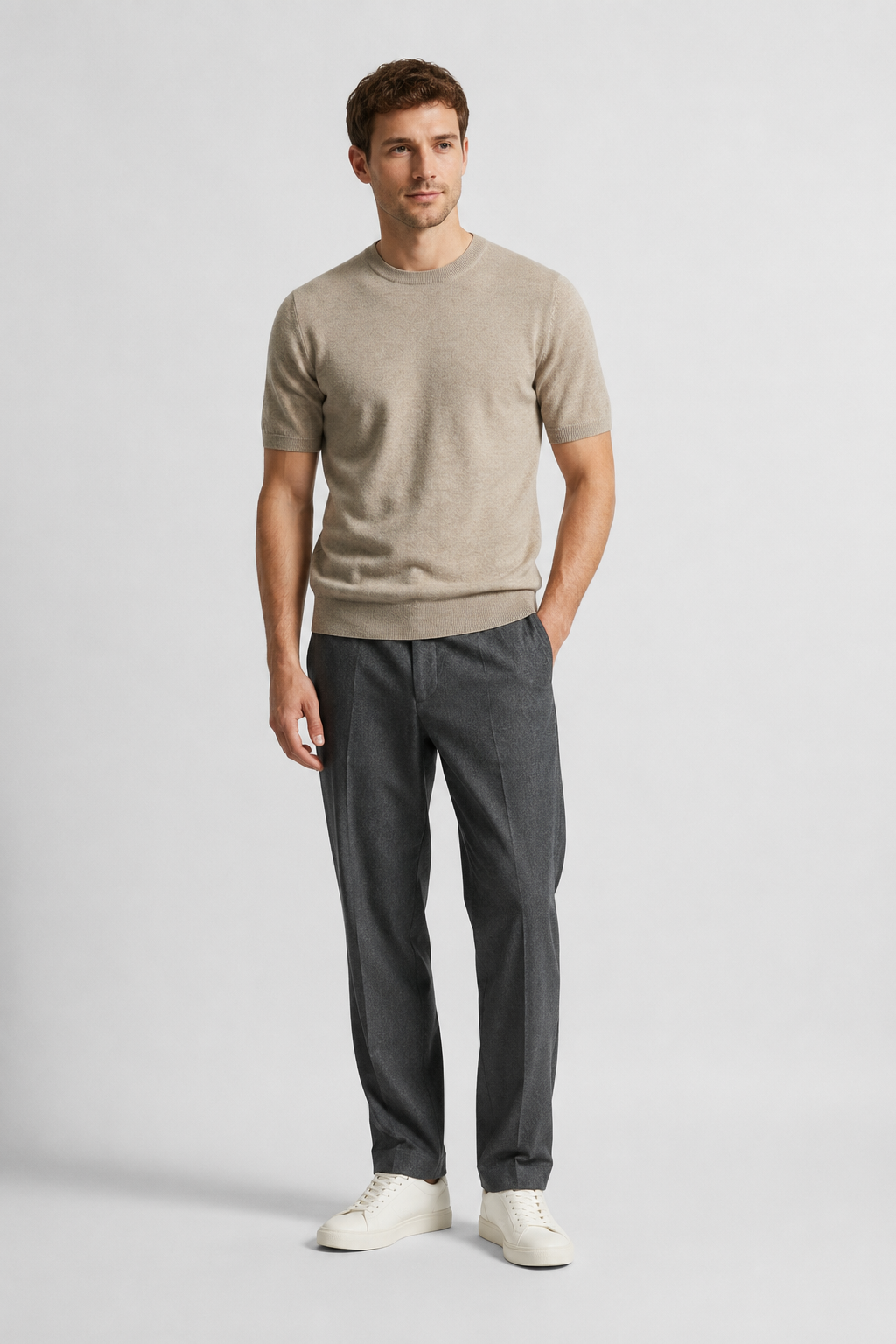 NOMU | Men's Fine Knit Crew Neck Sweater Tee – Minimalist Soft-Touch Top