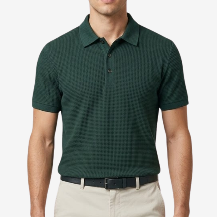 NOMU | Men's Textured Polo Shirt – Classic Short Sleeve Casual Fit