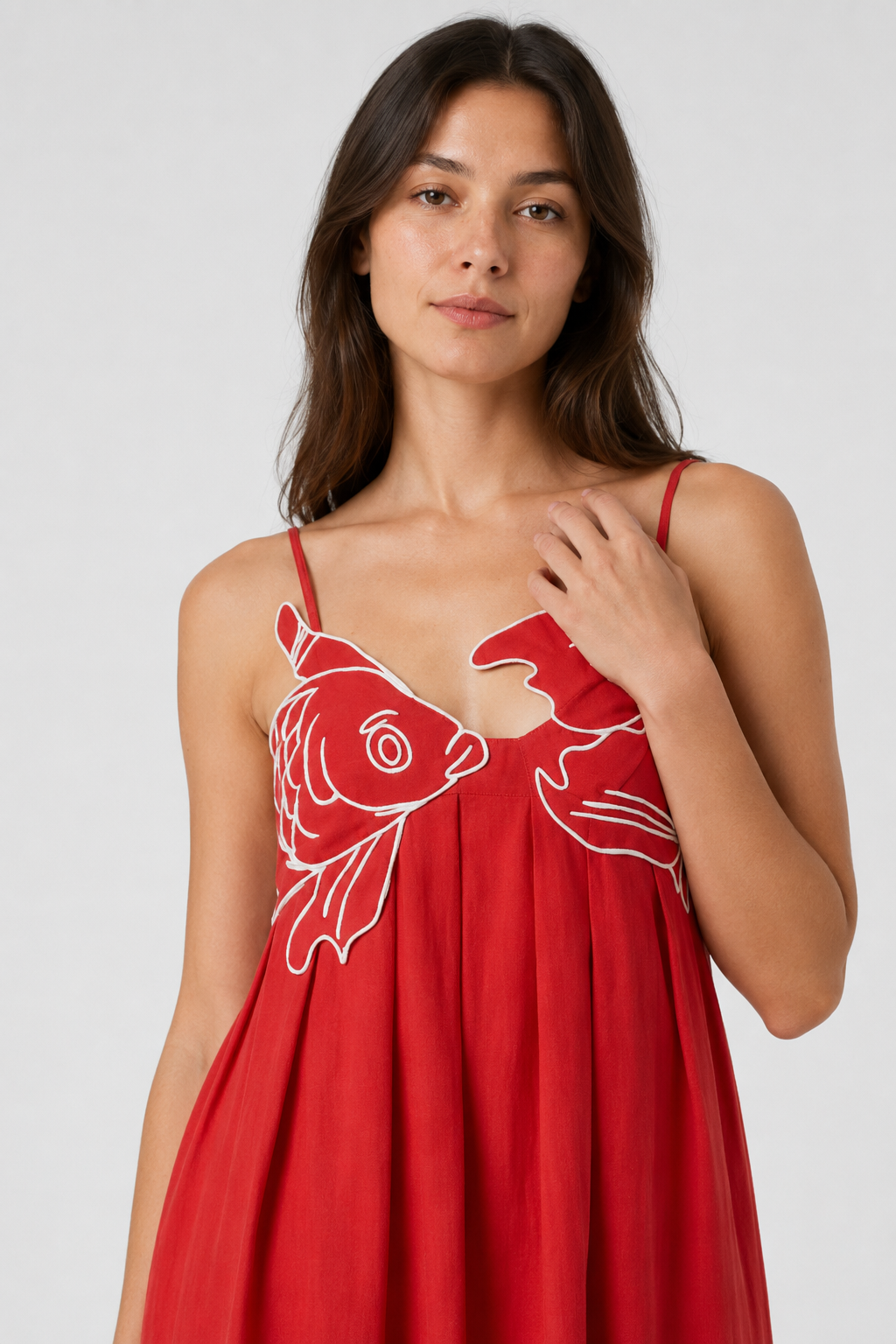 NOMU | Women's Maxi Dress – Spaghetti Strap Graphic Print Relaxed Fit Design