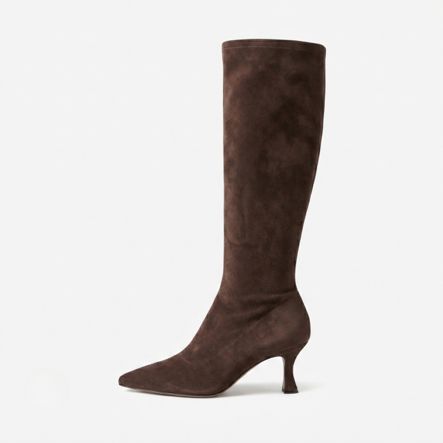 NOMU | Women's Knee-High Pointed Toe Boots – Elegant Slim Heel Tall Boots