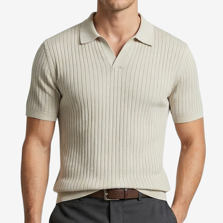 NOMU | Men’s Ribbed Short Sleeve Polo Shirt