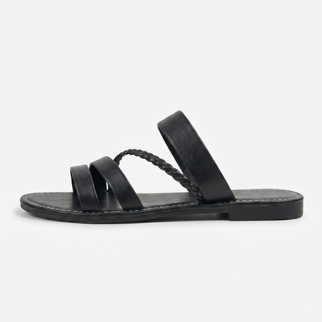 NOMU | Women’s Braided Strap Flat Slide Sandals