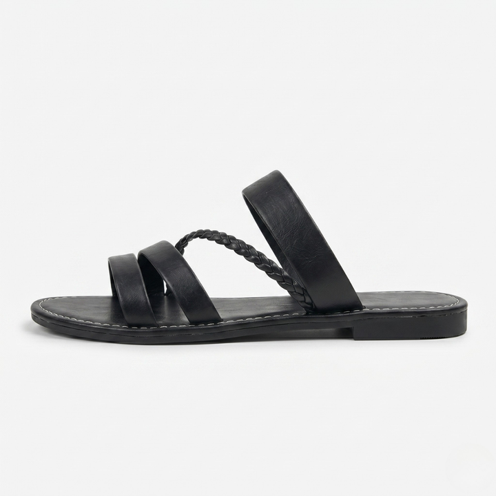 NOMU | Women’s Braided Strap Flat Slide Sandals