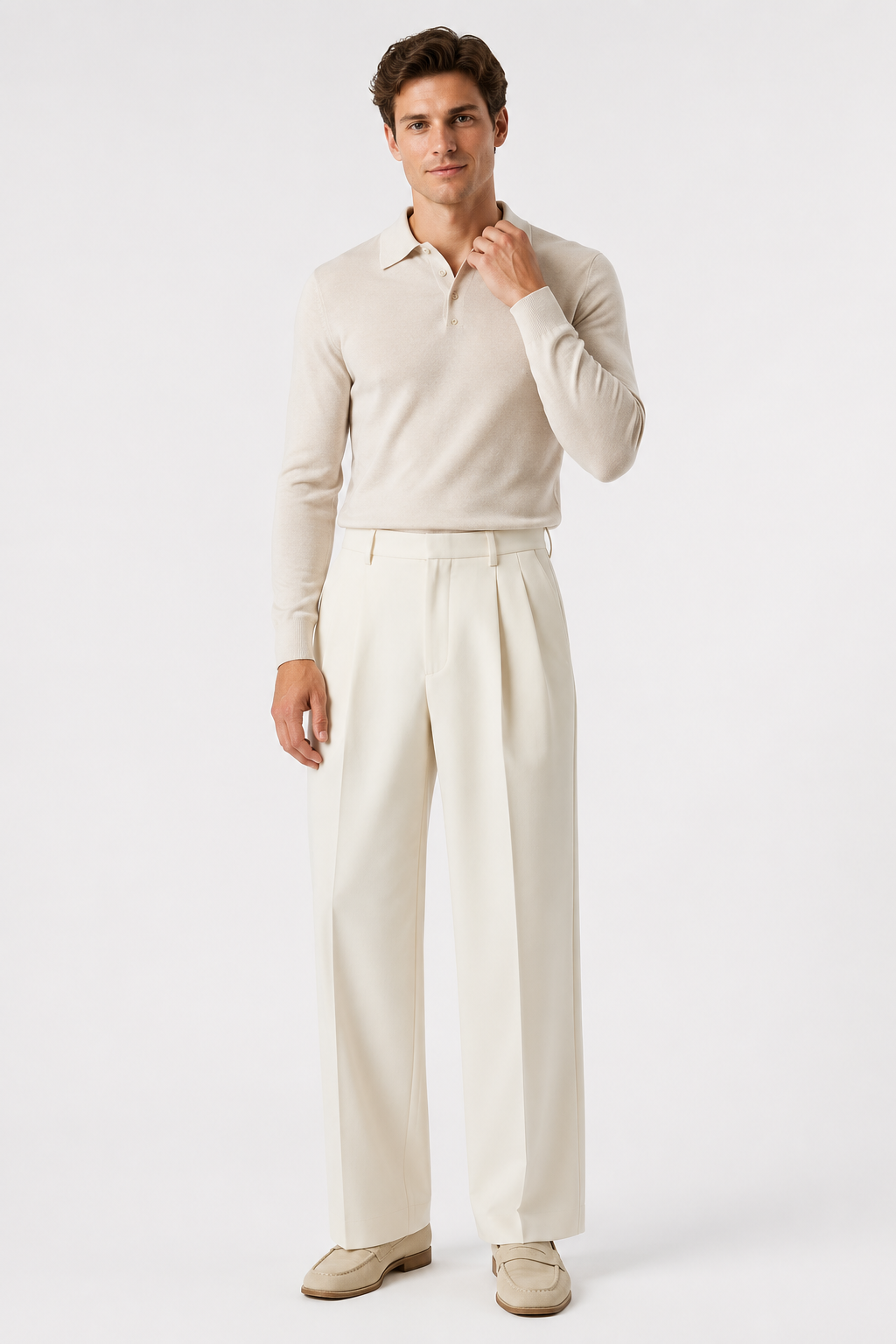 NOMU | Men's Pleated Dress Trousers – Tailored Relaxed Fit Formal Pants