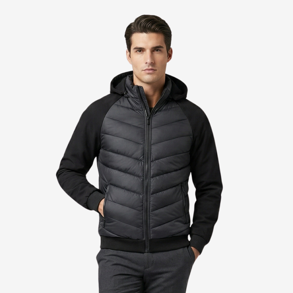 NOMU | Men's Hooded Puffer Jacket – Lightweight Insulated Zip-Up Outerwear