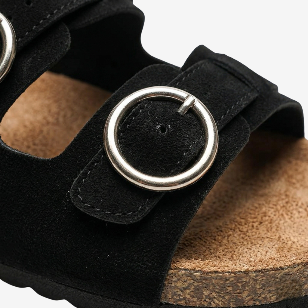 NOMU | Women’s Double Strap Buckle Slide Sandals