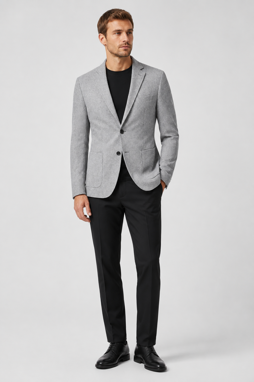 NOMU | Men's Textured Tailored Blazer – Smart Casual Single-Breasted Jacket