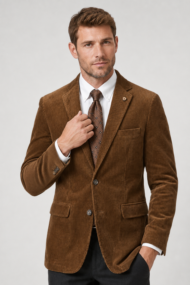 NOMU | Men's Corduroy Blazer – Classic Tailored Smart Casual Jacket