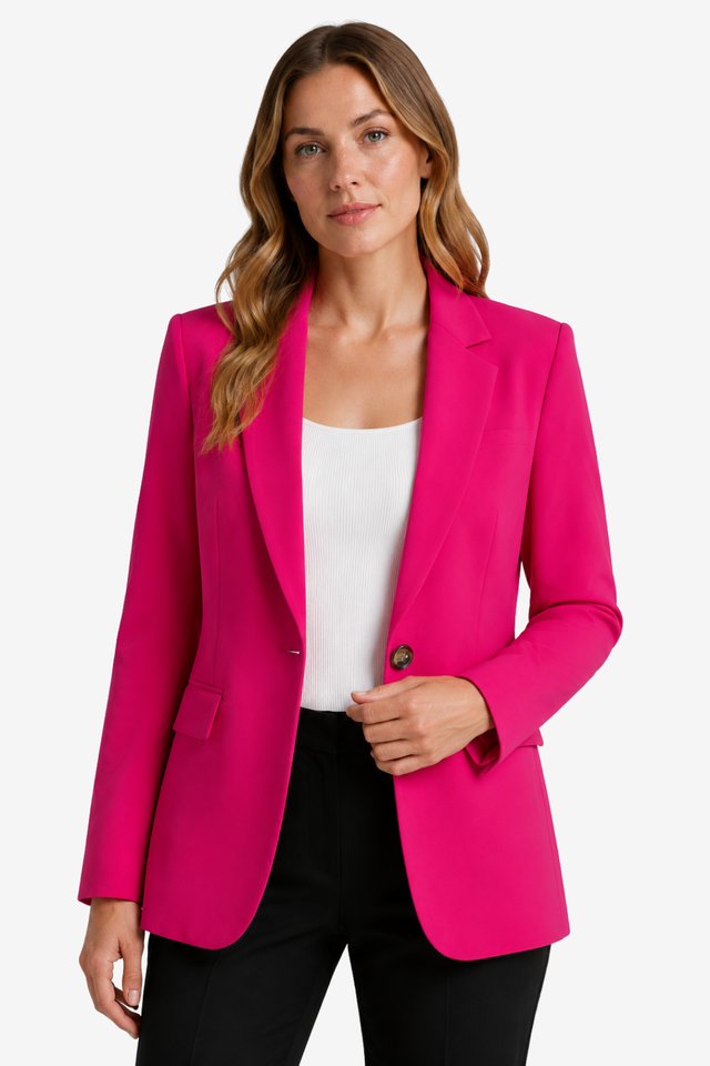 NOMU | Women's Tailored Blazer – Single Button Closure and Flap Pocket Design