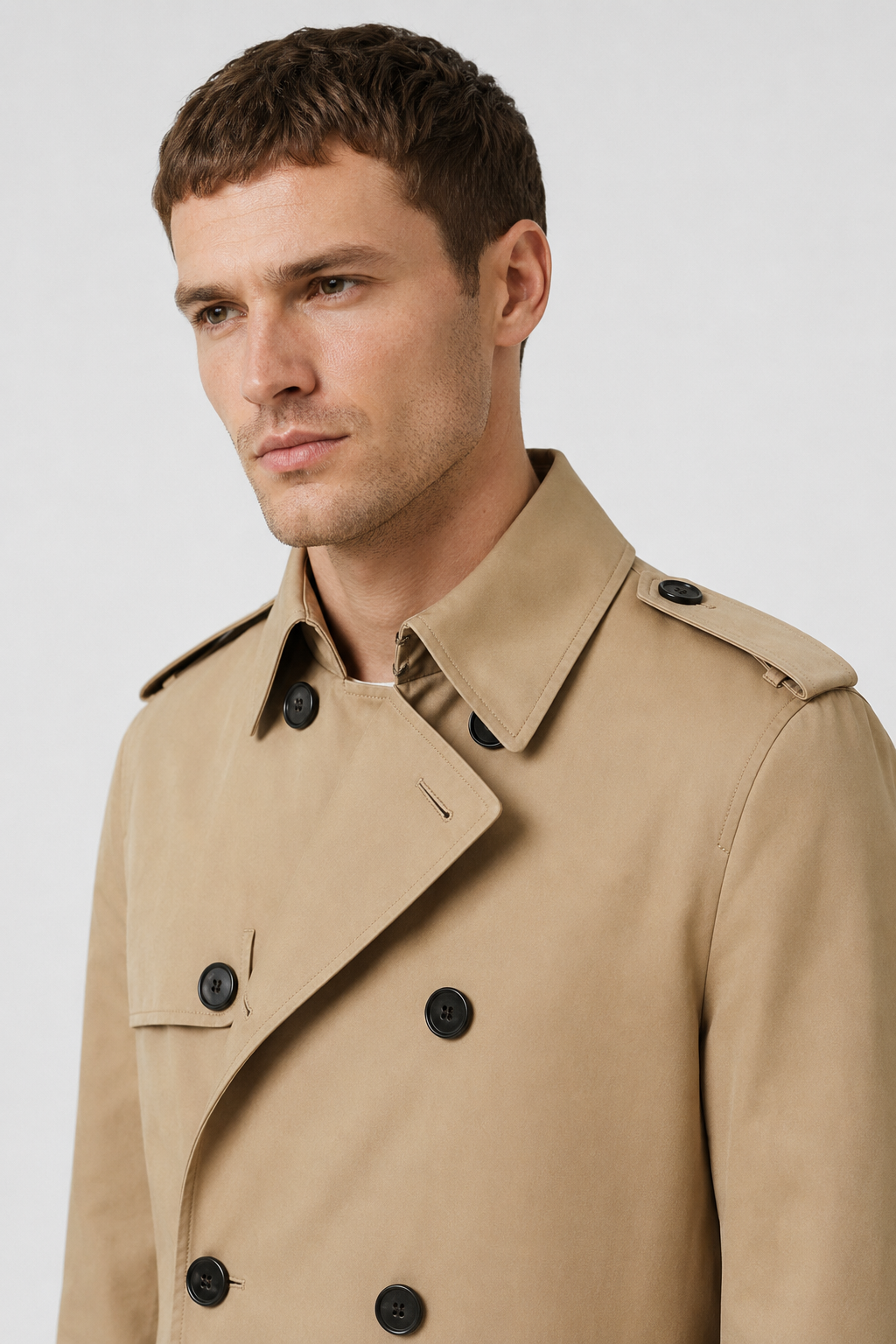 NOMU | Men's Classic Double-Breasted Trench Coat – Timeless Tailored Outerwear