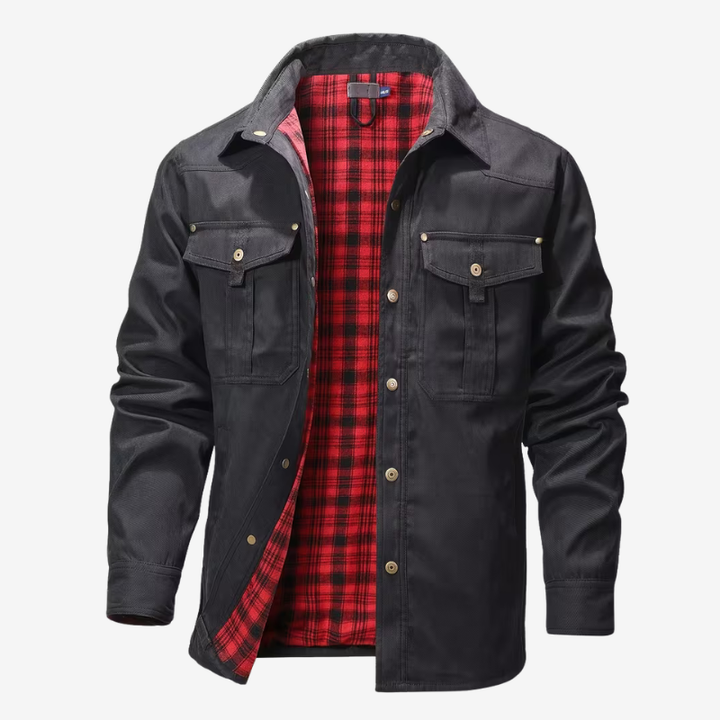NOMU | Men's Utility Jacket Shirt – Button-Up Long Sleeve Casual Overshirt