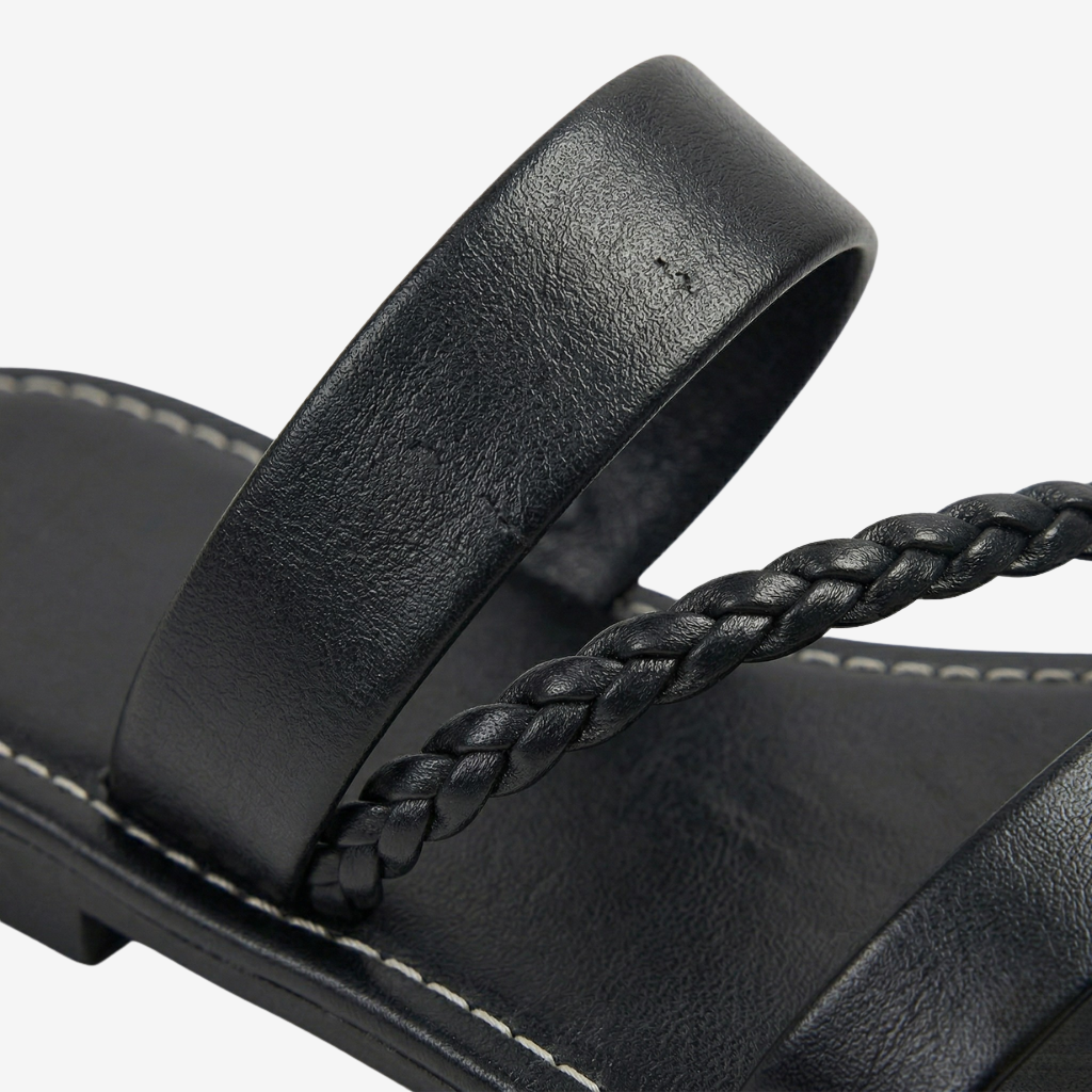 NOMU | Women’s Braided Strap Flat Slide Sandals