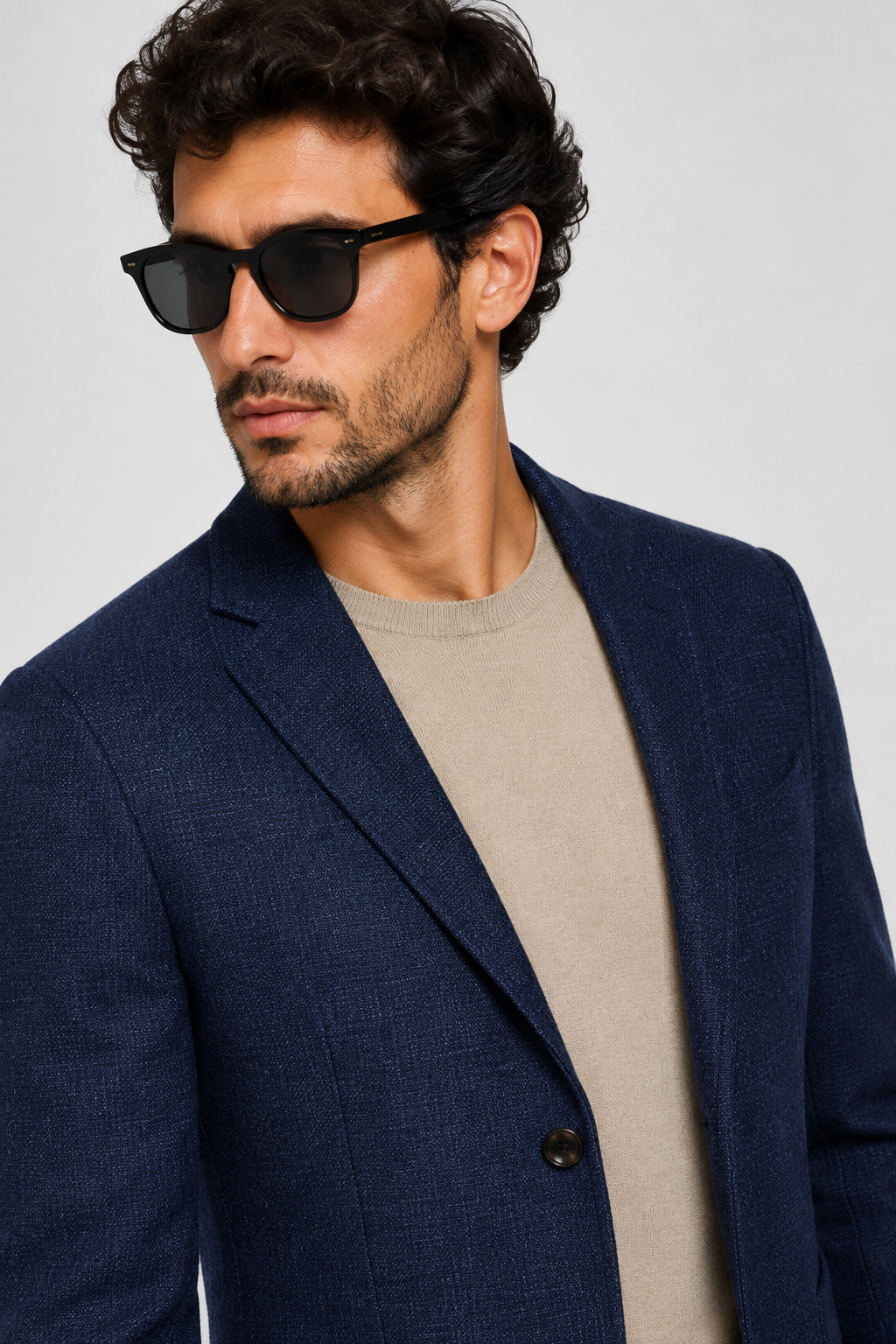 NOMU | Men's Textured Tailored Blazer – Smart Casual Single-Breasted Jacket