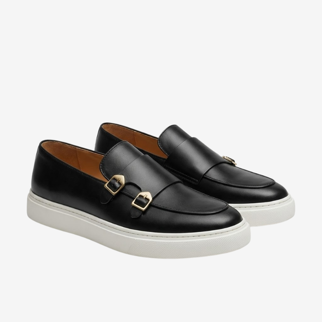 NOMU | Men's Double Monk Strap Sneakers – Smart Casual Slip-On Dress Sneakers