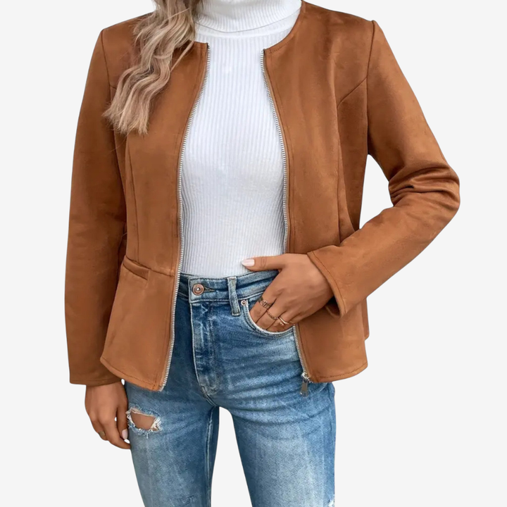 NOMU | Women’s Slim Fit Zipper Jacket – Heritage Chic