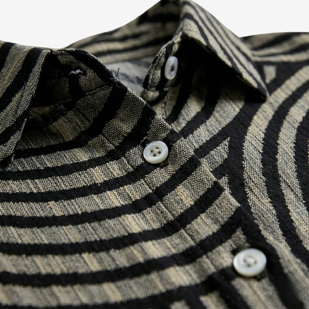 NOMU | Women’s Long Sleeve Abstract Print Button Blouse
