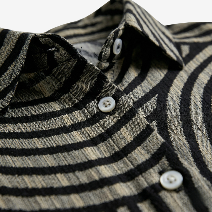 NOMU | Women’s Long Sleeve Abstract Print Button Blouse