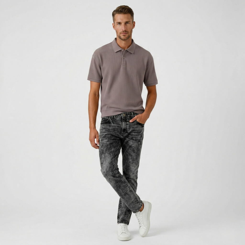 NOMU | Men’s Knit Short Sleeve Polo Shirt