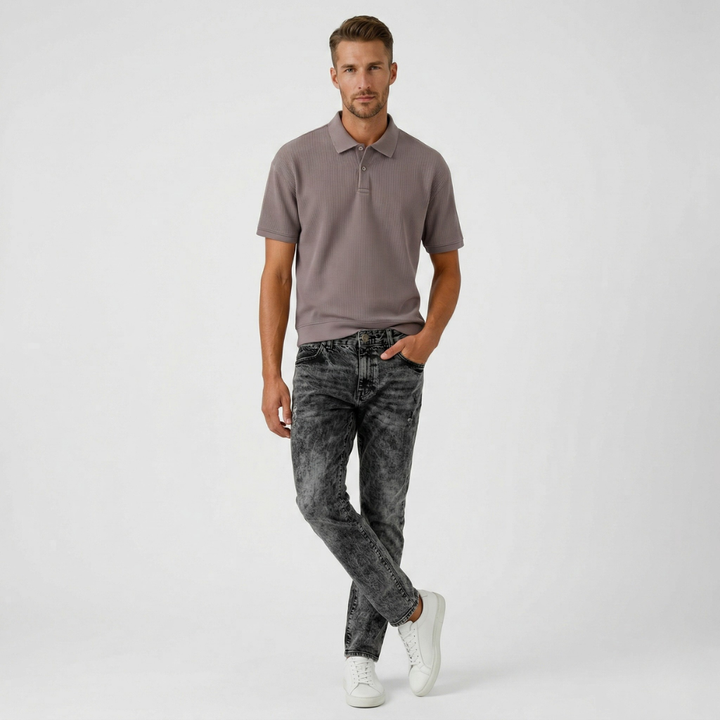 NOMU | Men’s Knit Short Sleeve Polo Shirt