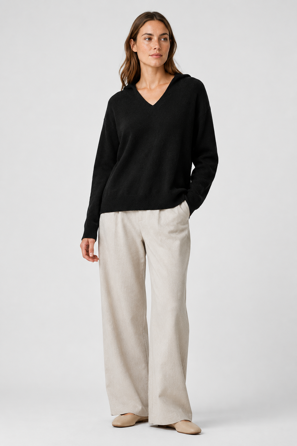NOMU | Women's Hooded Knit Sweater – Soft Relaxed Pullover Hoodie