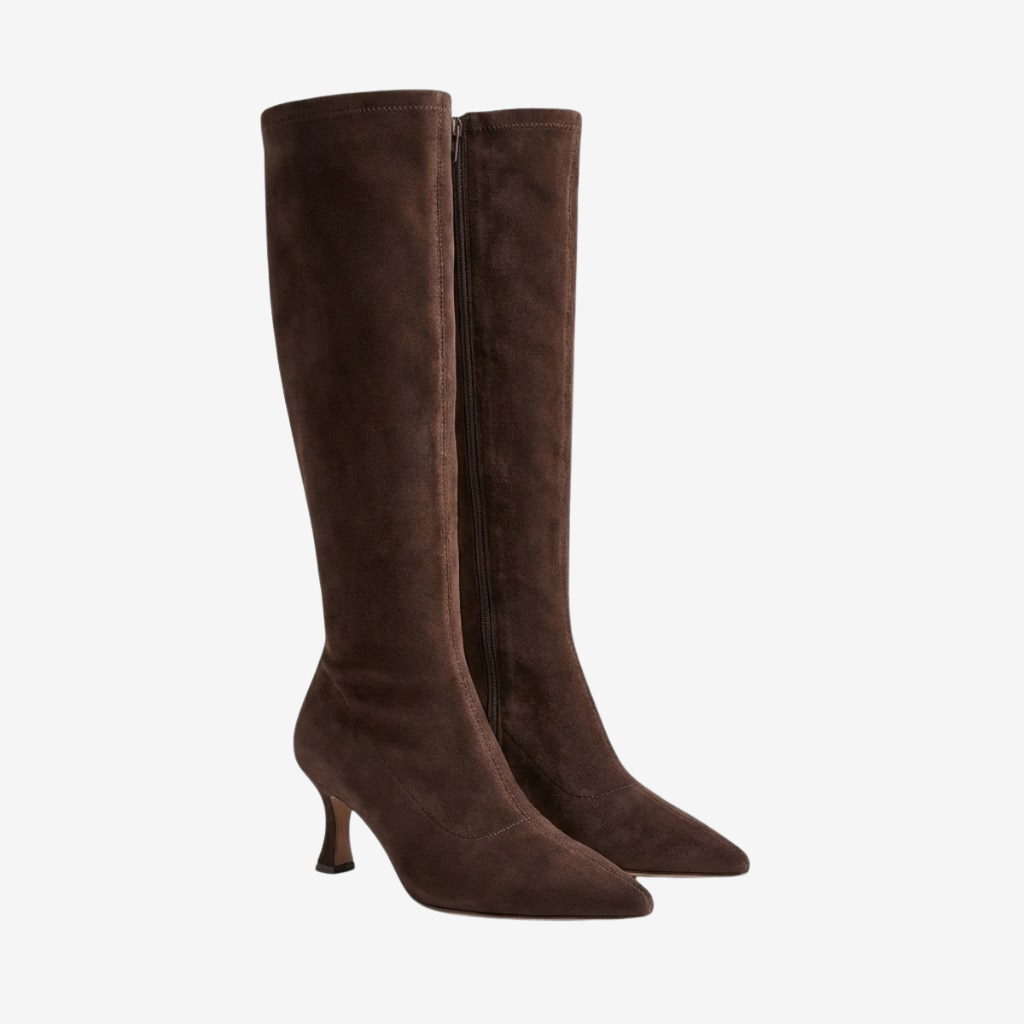 NOMU | Women's Knee-High Pointed Toe Boots – Elegant Slim Heel Tall Boots