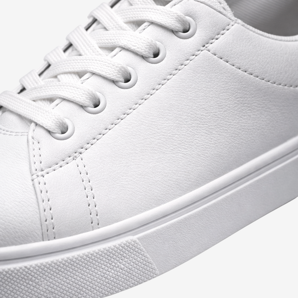 NOMU | Men's Minimalist White Low-Top Sneakers – Classic Everyday Lace-Up Shoes