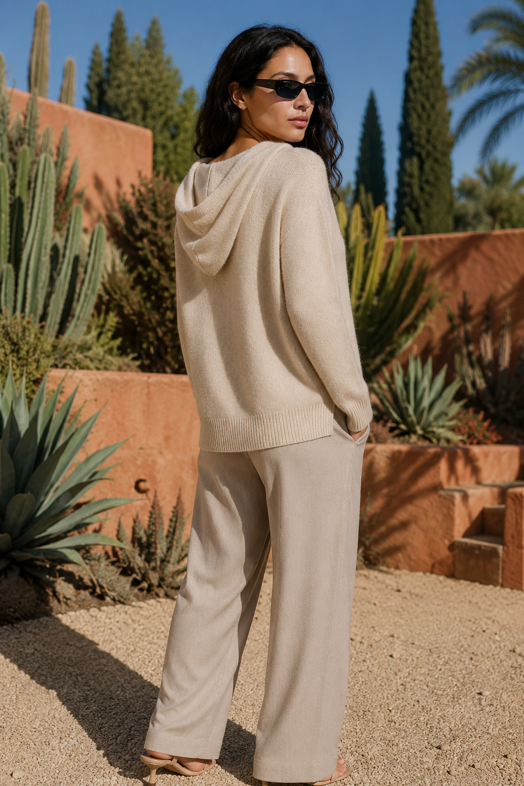 NOMU | Women's Hooded Knit Sweater – Soft Relaxed Pullover Hoodie