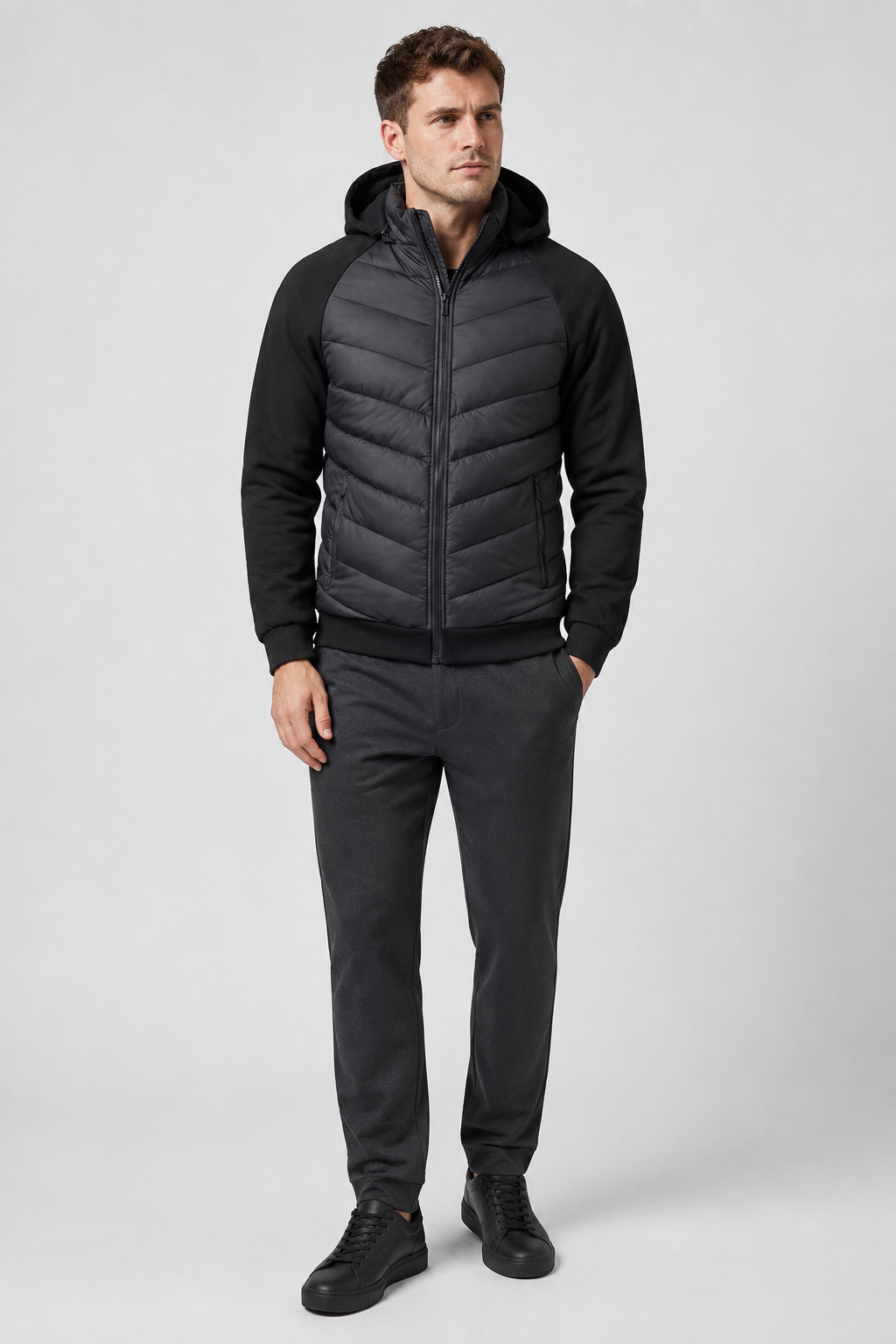 NOMU | Men's Hooded Puffer Jacket – Lightweight Insulated Zip-Up Outerwear