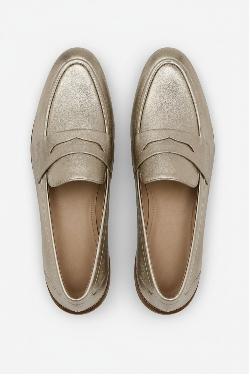 NOMU | Women's Round Toe Patchwork Loafers – Easy Slip On Design for Everyday Wear