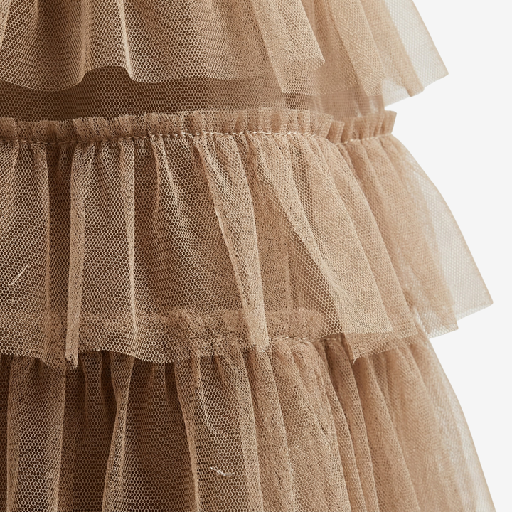 NOMU | Women’s Layered Ruffle Tulle Midi Skirt