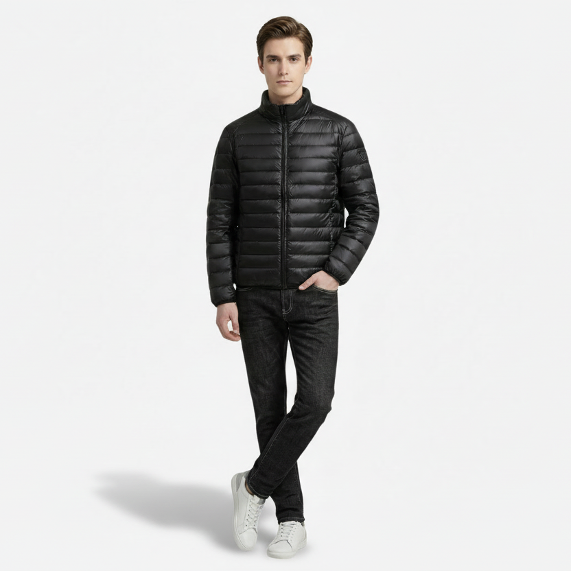 NOMU | Men's Lightweight Quilted Puffer Jacket – Minimalist Insulated Zip-Up Outerwear