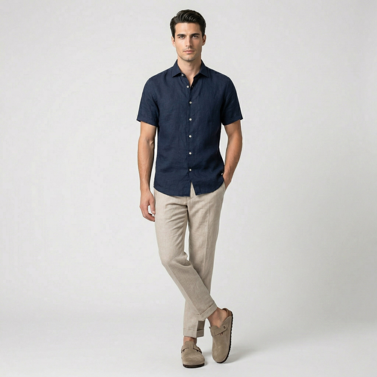 NOMU | Men’s Buckle Strap Closed-Toe Slip-On Mules