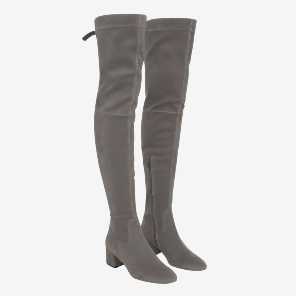 NOMU | Women's Over-the-Knee Stretch Boots – Minimalist Block Heel Thigh-High Boots