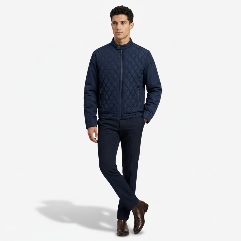 NOMU | Men's Quilted Zip-Up Jacket – Lightweight Modern Outerwear
