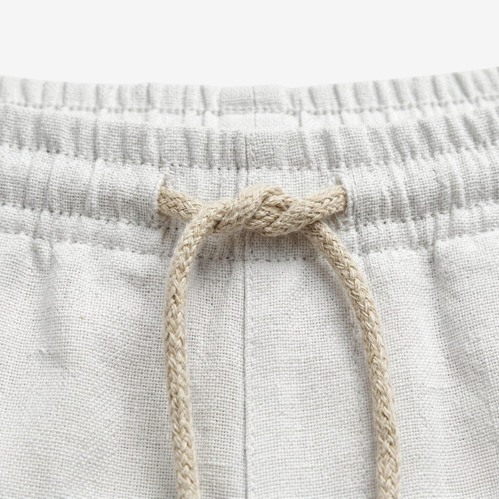NOMU | Men's Linen Blend Pants – Drawstring Elastic Waist Tapered Design