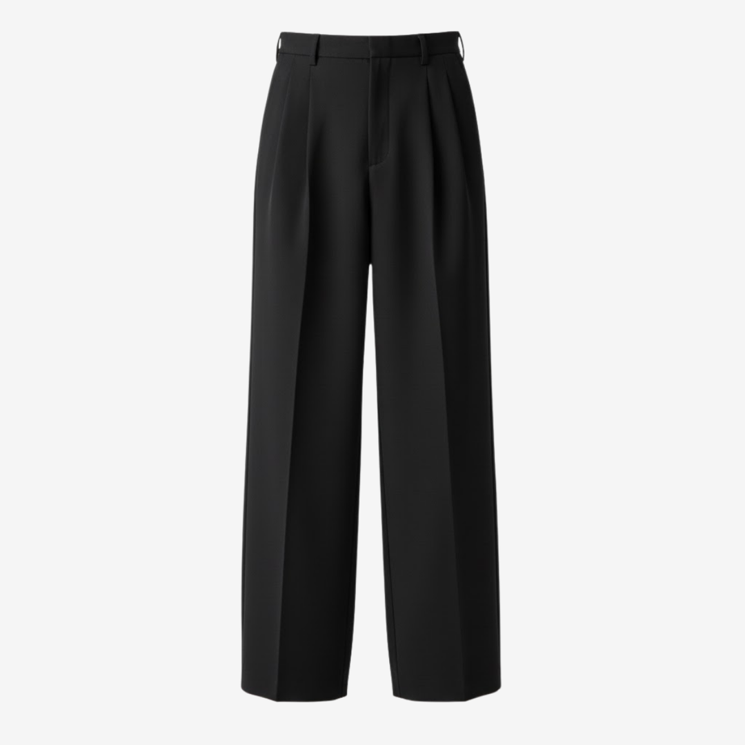NOMU | Men's Pleated Dress Trousers – Tailored Relaxed Fit Formal Pants
