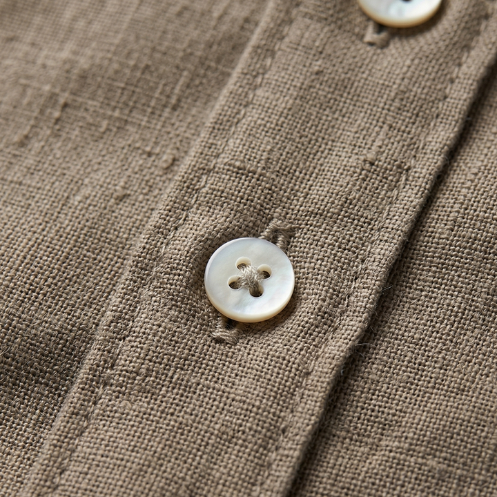 NOMU | Men's Linen Button Up Shirt – Lightweight Long Sleeve Casual Design