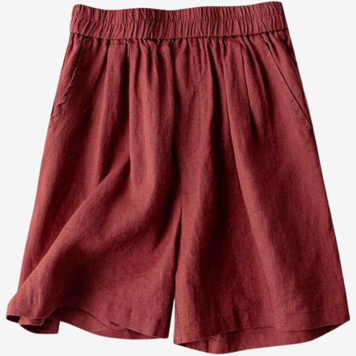 NOMU | Women’s Elastic Waist Linen Shorts