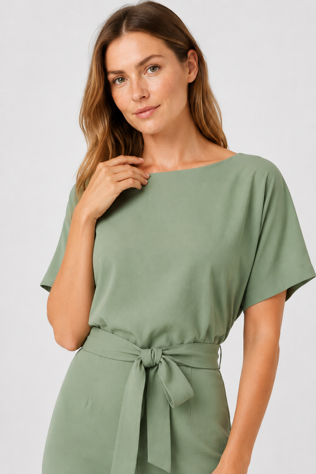 NOMU | Women's Minimalist Belted Wide-Leg Jumpsuit – Elegant Relaxed One-Piece Outfit