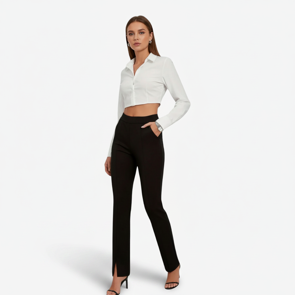 NOMU | Women’s Stretch Knit Trousers – Effortless Sophistication