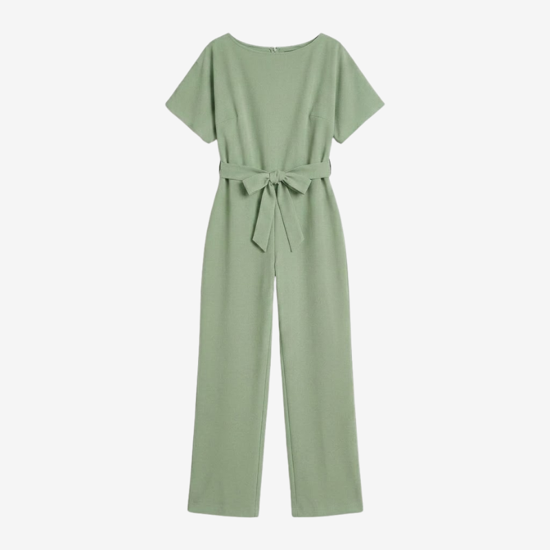 NOMU | Women's Minimalist Belted Wide-Leg Jumpsuit – Elegant Relaxed One-Piece Outfit