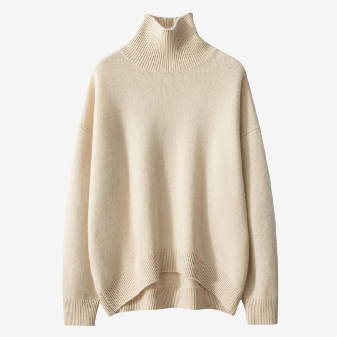 NOMU | Women's Oversized Turtleneck Sweater – Soft Relaxed Knit Pullover