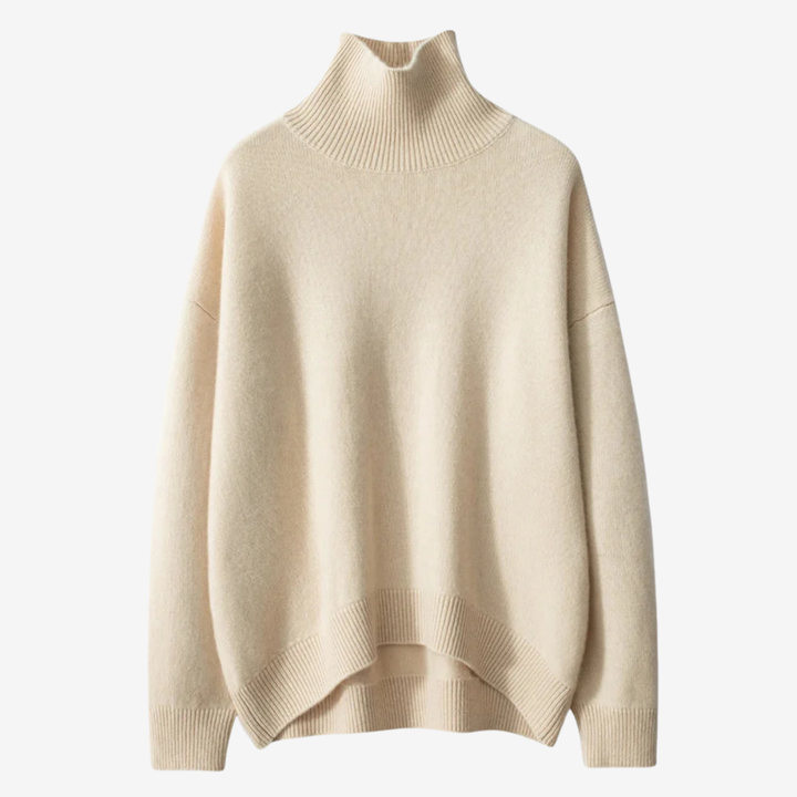 NOMU | Women's Oversized Turtleneck Sweater – Soft Relaxed Knit Pullover