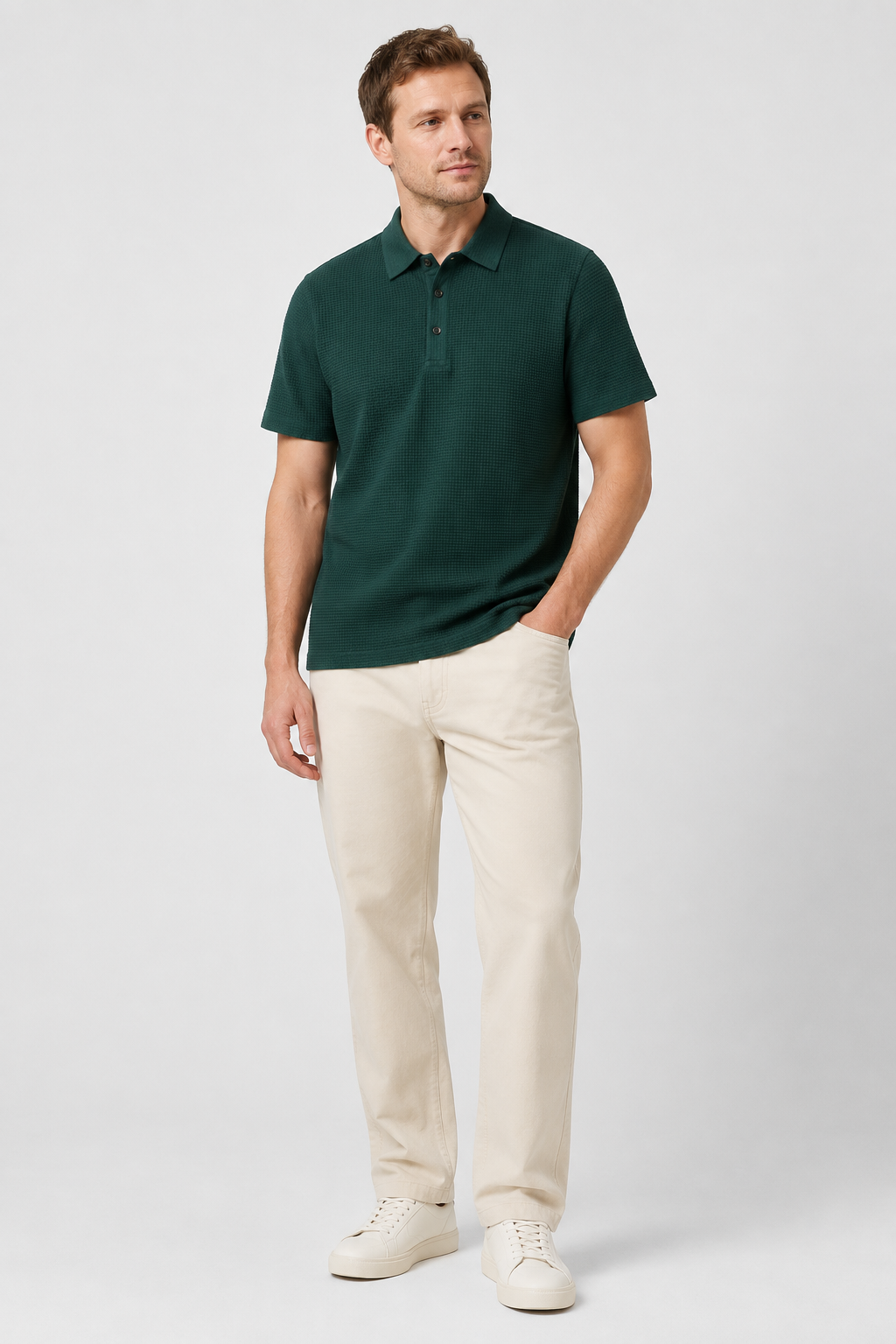 NOMU | Men's Textured Polo Shirt – Classic Short Sleeve Casual Fit