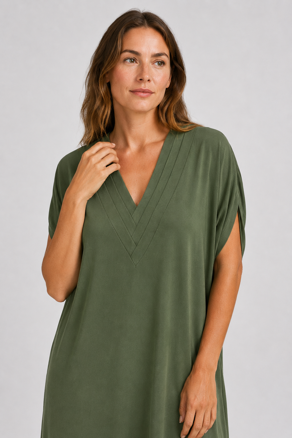 NOMU | Women's Casual V-Neck Loose Mini Dress – Comfortable Short Sleeve Everyday Dress