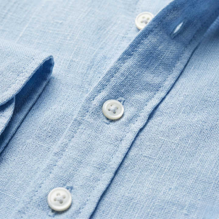 NOMU | Men's Lightweight Linen Button Down Shirt – Casual Long Sleeve Summer Top