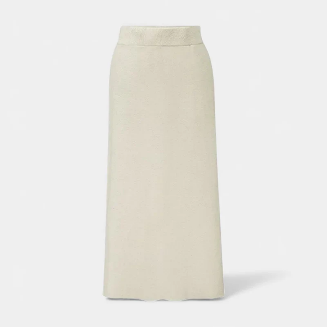 NOMU | Women's Knit A-Line Midi Skirt – Soft Minimalist Sweater Skirt