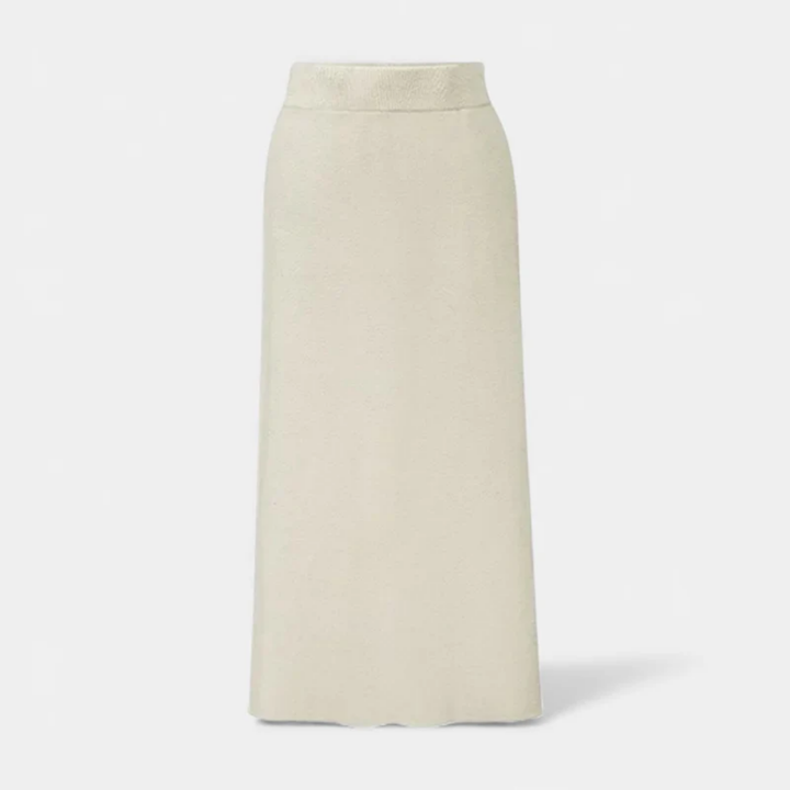 NOMU | Women's Knit A-Line Midi Skirt – Soft Minimalist Sweater Skirt