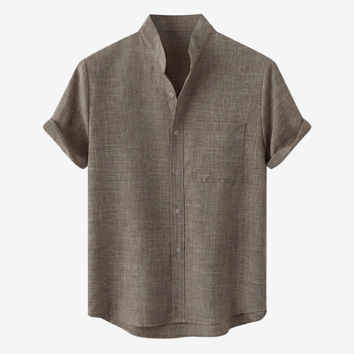 NOMU | Men’s Short Sleeve Mandarin Collar Shirt