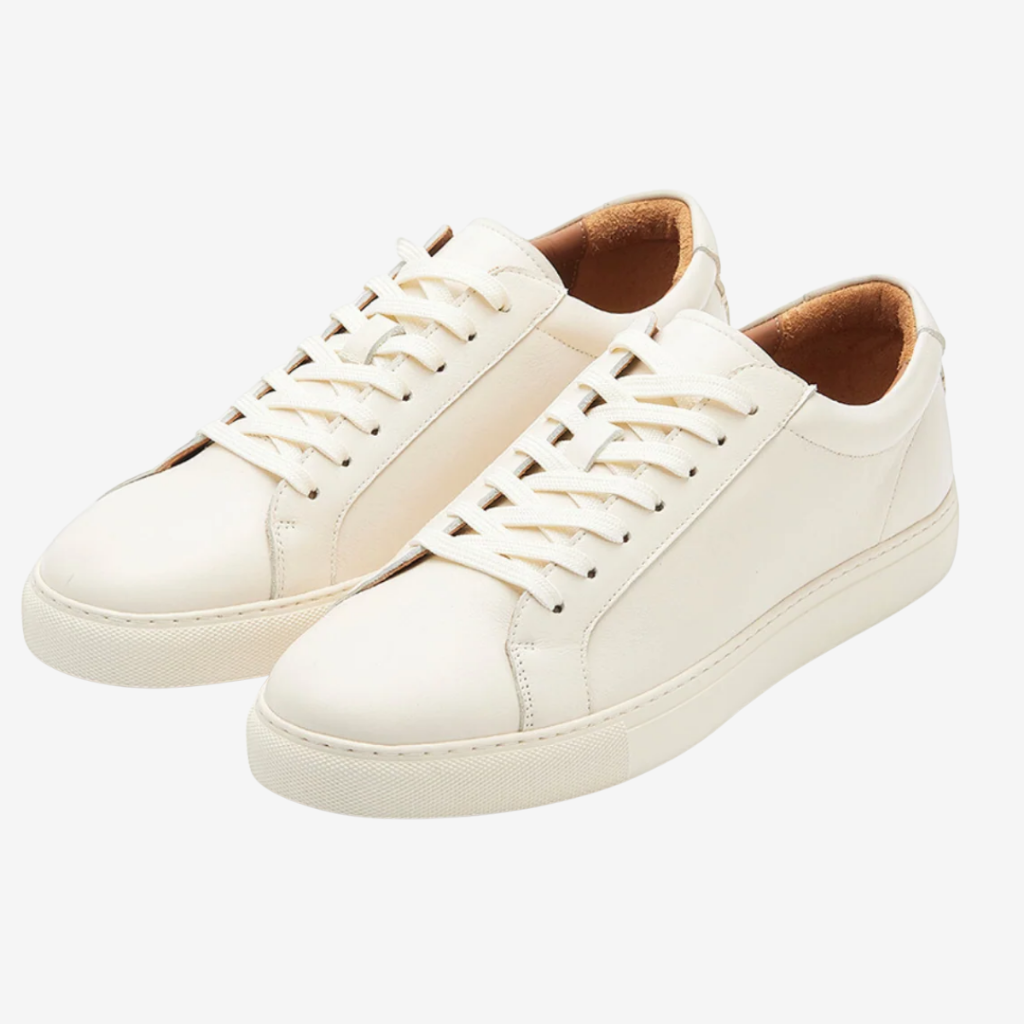 NOMU | Men's Minimalist Leather Sneakers – Classic Low-Top Casual Shoes